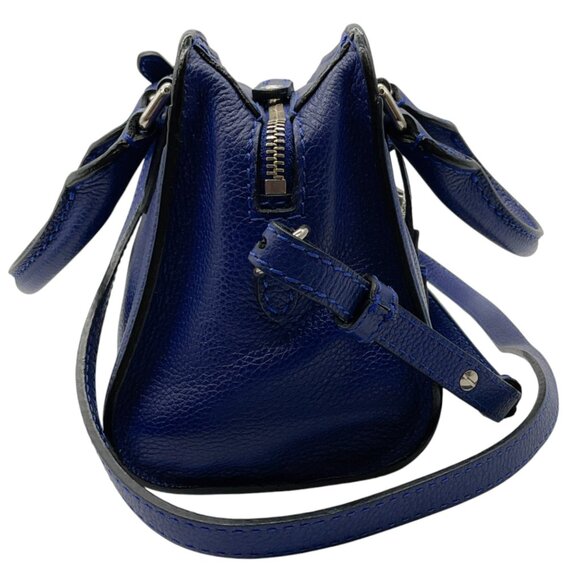 Alexander McQueen Blue Leather Mini Padlock Two Way Bag - Picture 2 of 10